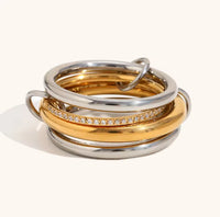 Anillo de diseño apilado en 4 niveles