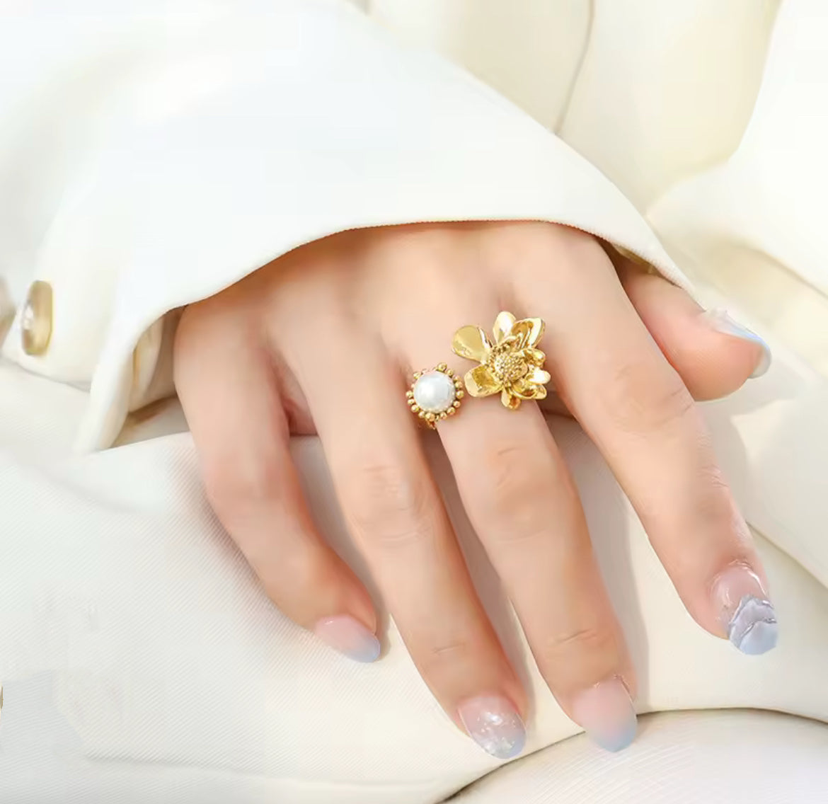 Anillo único de flor vintage francés 1pcs - Richesse Jewels