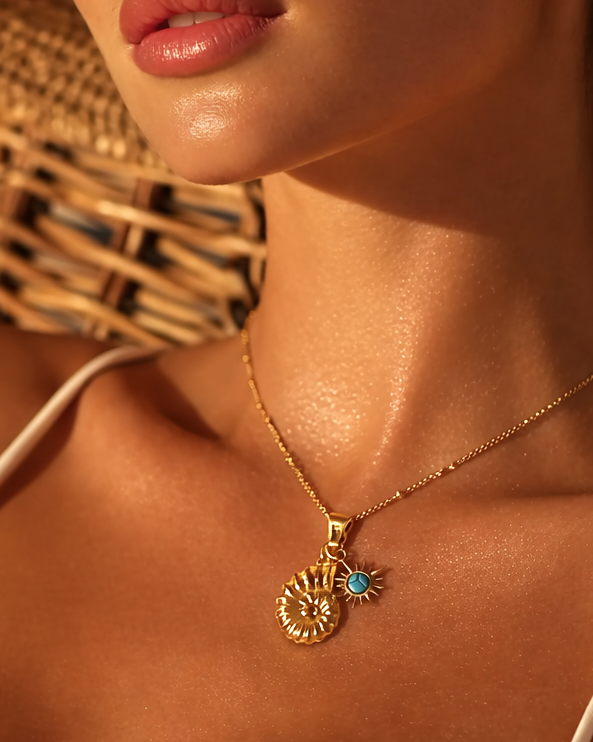 Collar Concha Marina con Estrella Radiante - Richesse Jewels