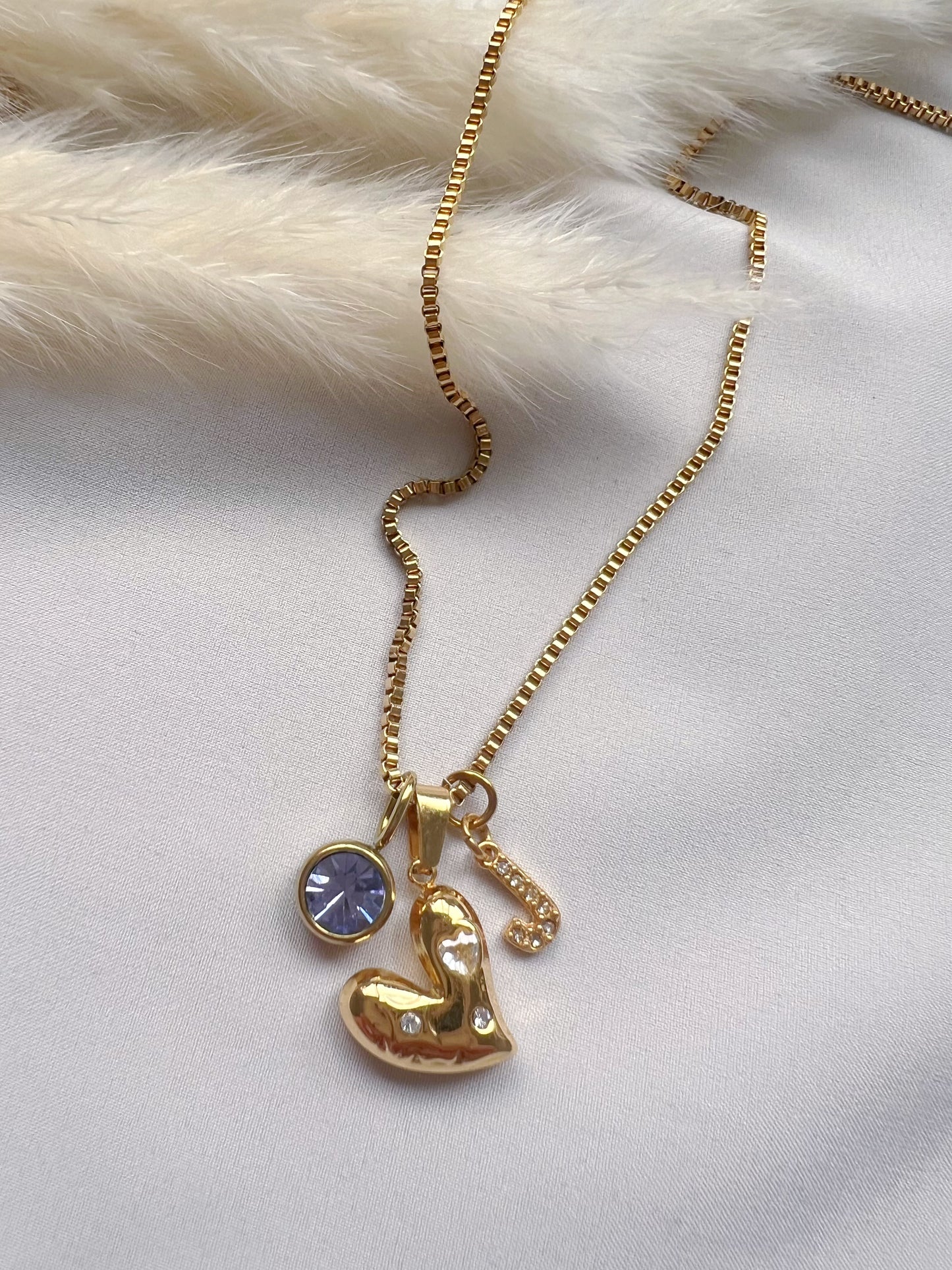 Collar Letra Brillante Corazón Dulce - Richesse Jewels