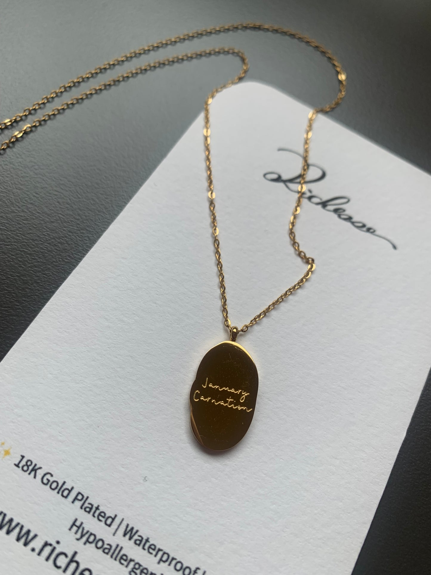 Flor y piedra de nacimiento de enero 1 - Richesse Jewels