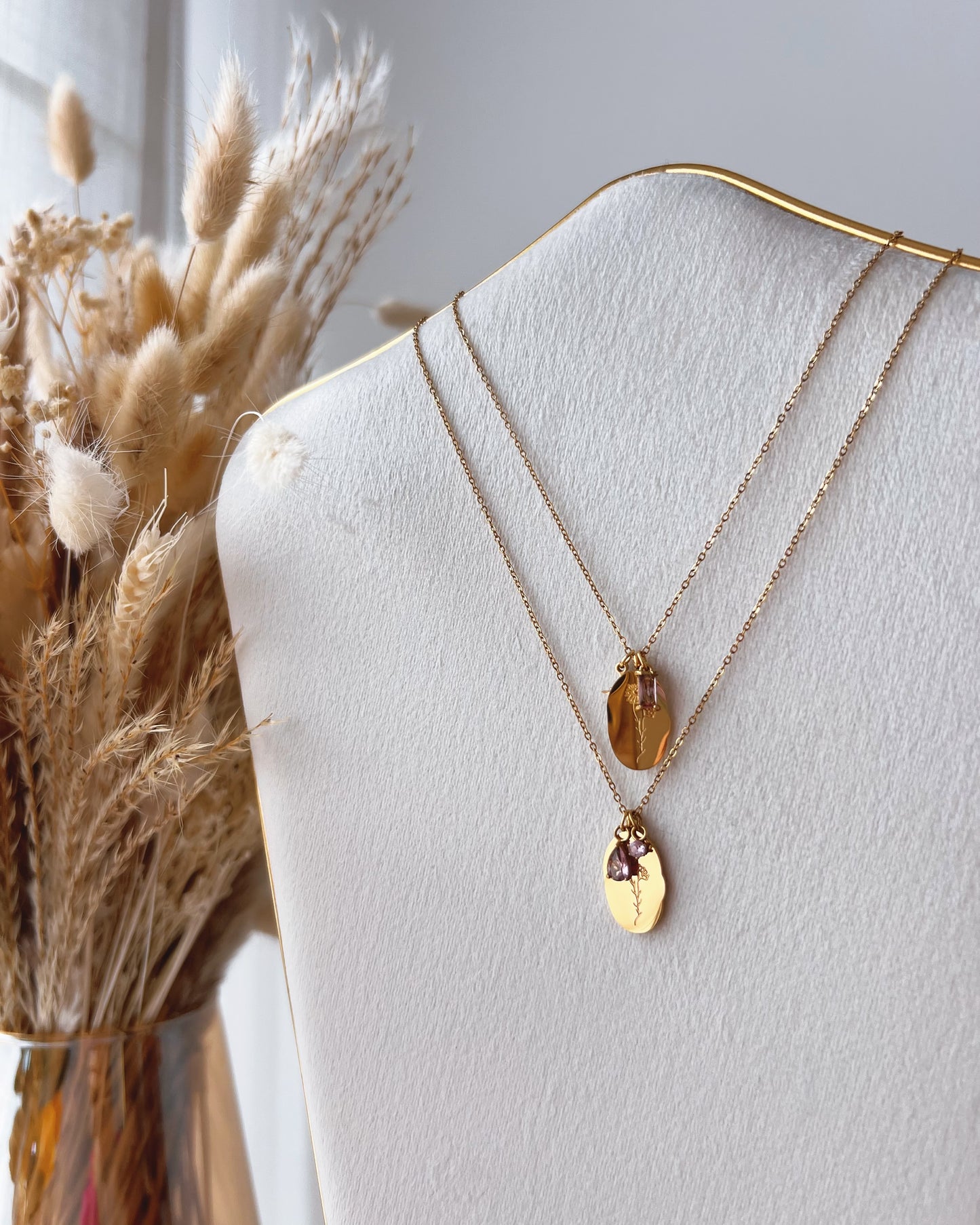 Flor y piedra de nacimiento de octubre 10 - Richesse accesorios