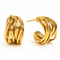 Aretes Trama de Argollas Entrelazadas