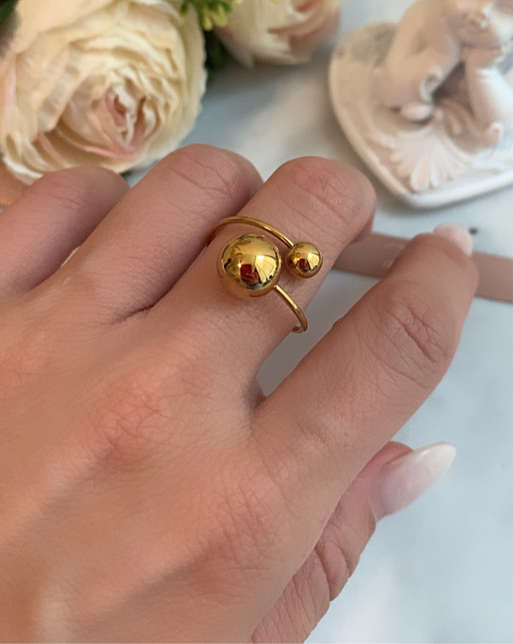 Anillo Minimalista de Doble Esfera - Richesse accesorios