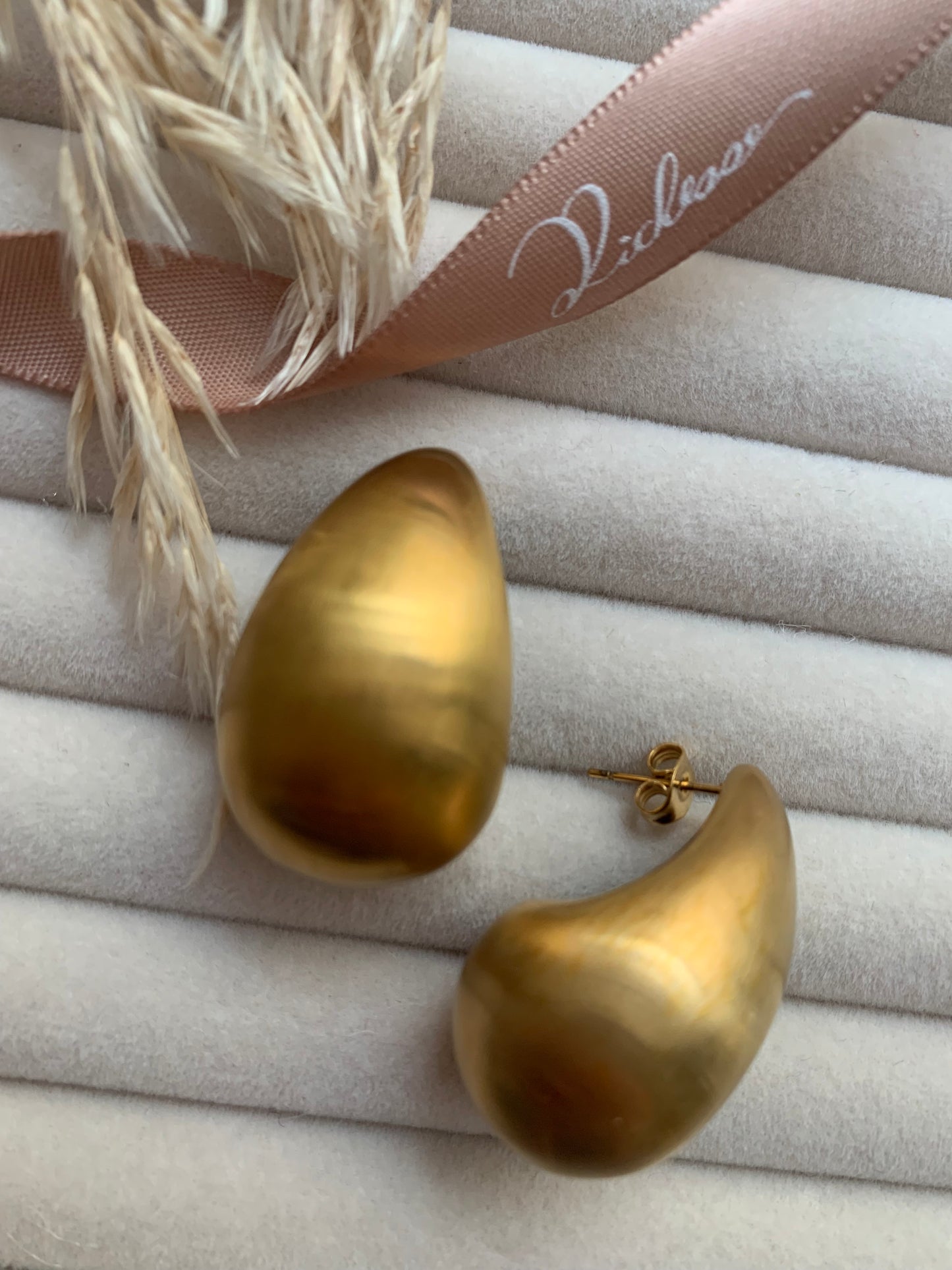 Brushed Teardrop earrings - Richesse accesorios