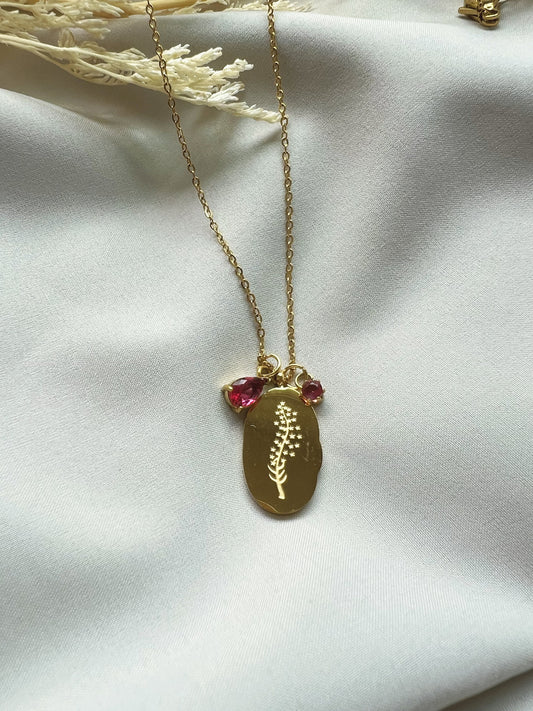 Flor y piedra de nacimiento de julio 7 - Richesse accesorios