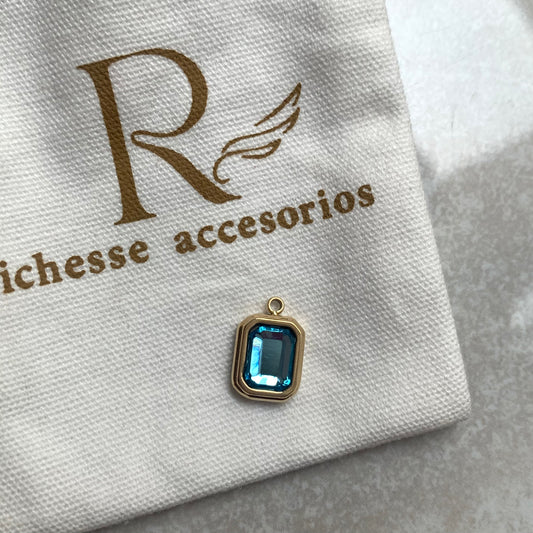 Zirconia cuadrada de color azul - Richesse accesorios