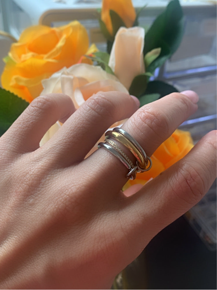 Anillo de diseño apilado en 4 niveles - Richesse accesorios