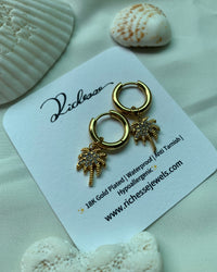 Aretes Hoops Palma Brillante
