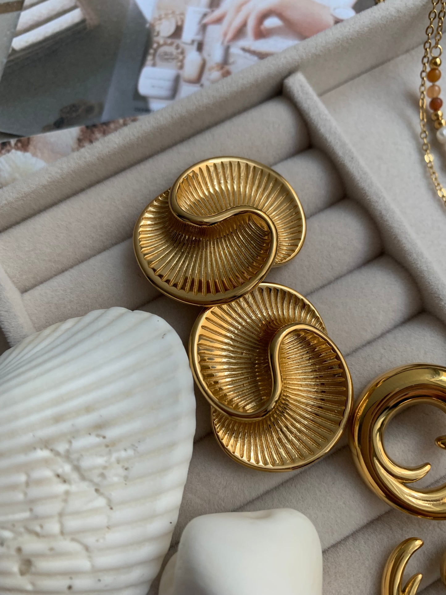Aretes de acero inoxidable con diseño de espiral 🌀 - Richesse Jewels