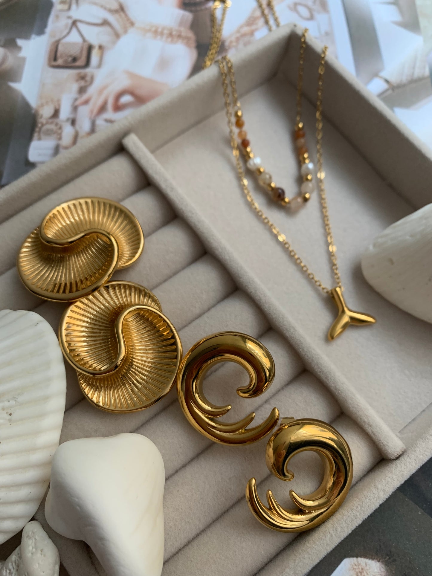 Aretes de acero inoxidable con diseño de espiral 🌀 - Richesse Jewels