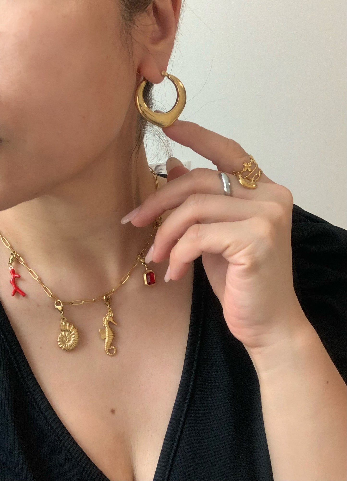 Aretes hoops minimalistas - Richesse Jewels