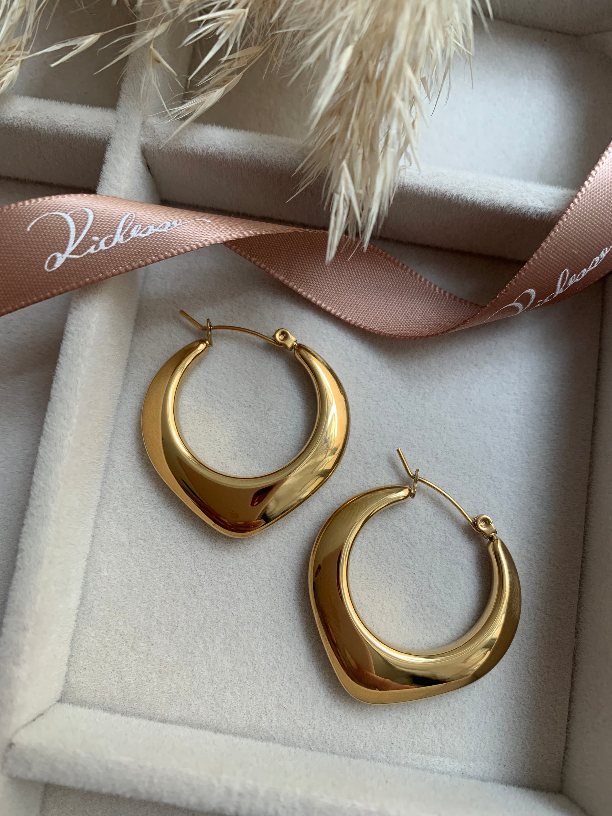 Aretes hoops minimalistas - Richesse Jewels