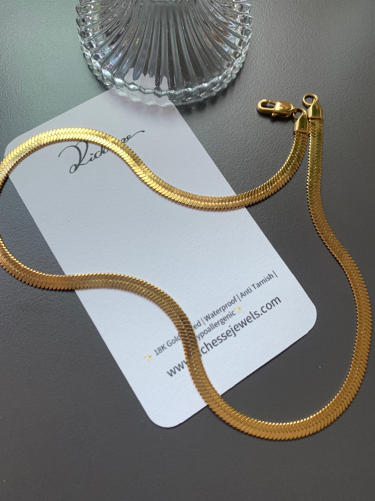 Cadena tipo serpiente plana y moderna (45cm x 5mm) - Richesse Jewels