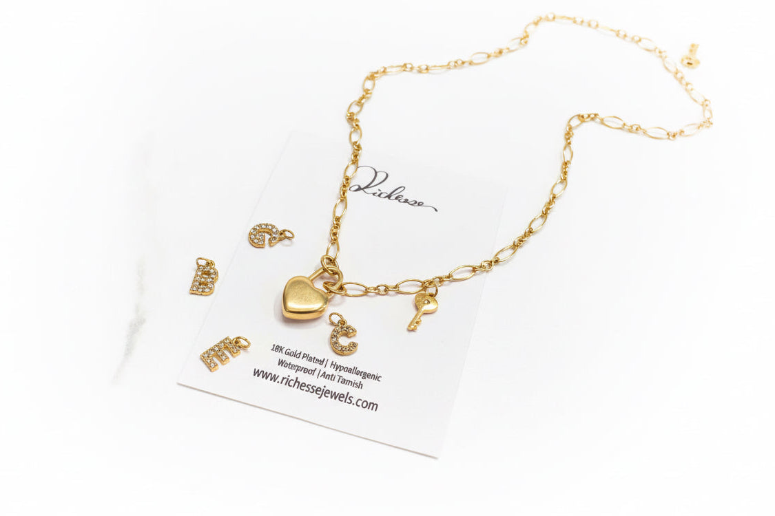 Collar Candado de Corazón – Amor Seguro Regalo de San Valentín - Richesse accesorios6557-2