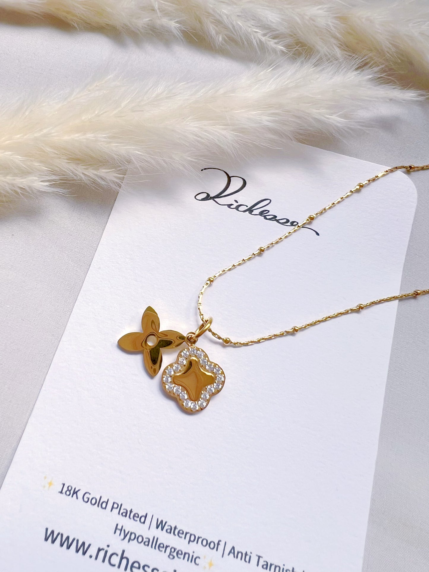 Collar Doble Flor de la Suerte - Richesse Jewels