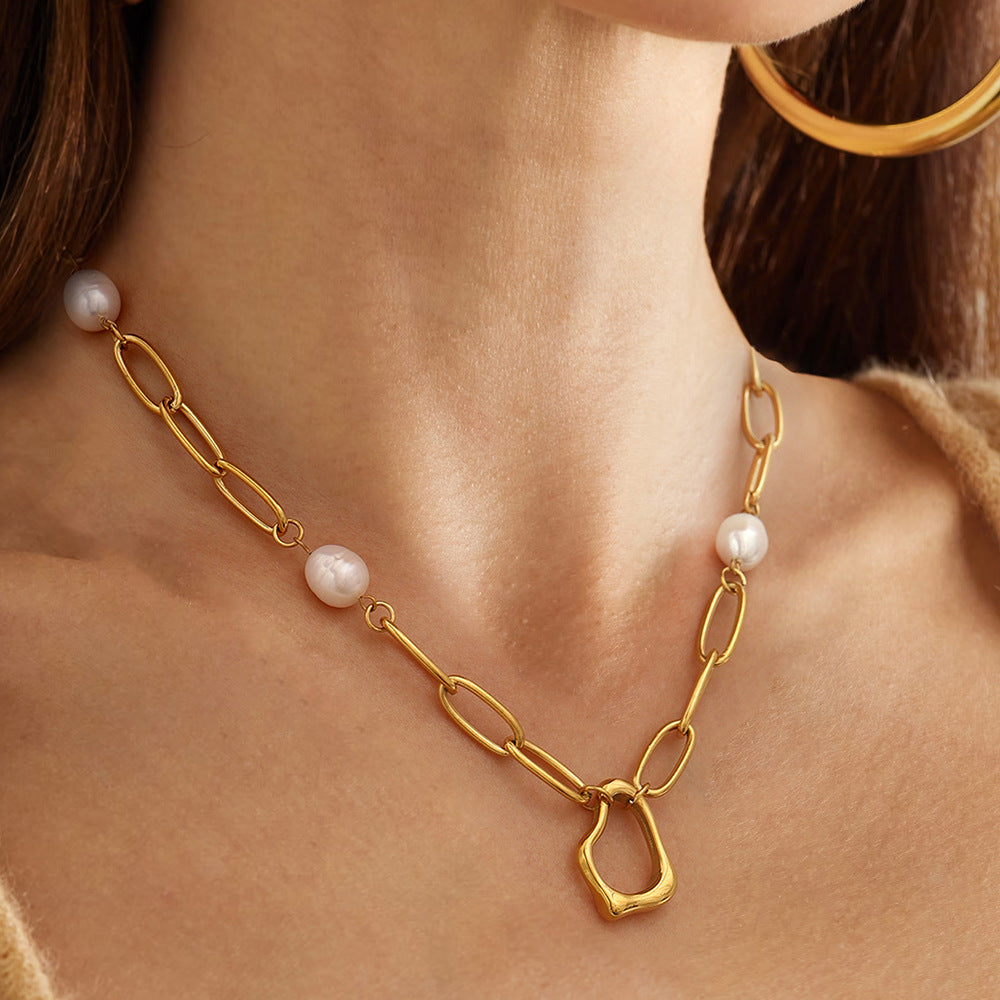 Collar Moderno con Perla - Richesse accesorios