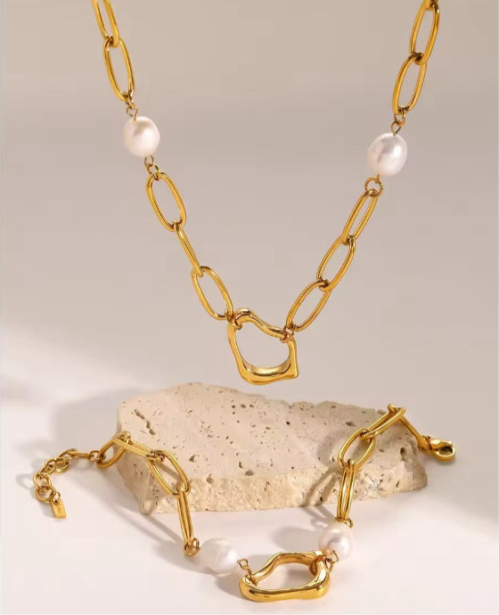 Collar Moderno con Perla - Richesse accesorios