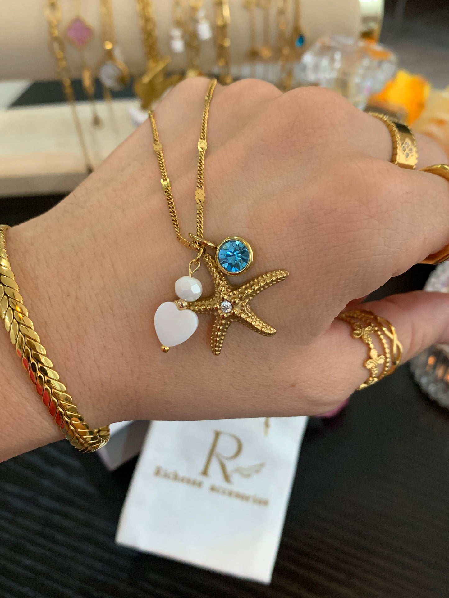 Collar brillante de estrella de mar - Richesse Jewels