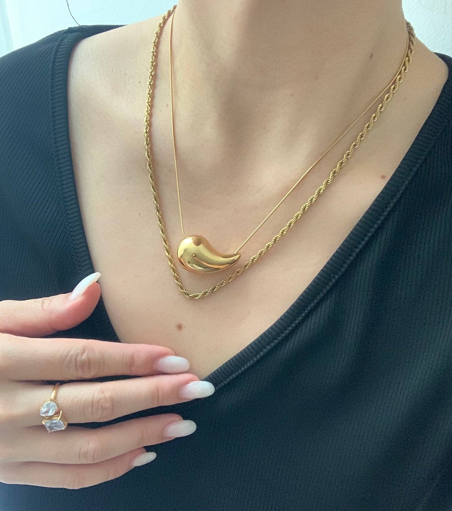 Collar con forma de gota de agua 1pcs - Richesse Jewels