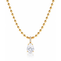 Collar Gota de Luz con Zirconia y Cadena de Bolitas