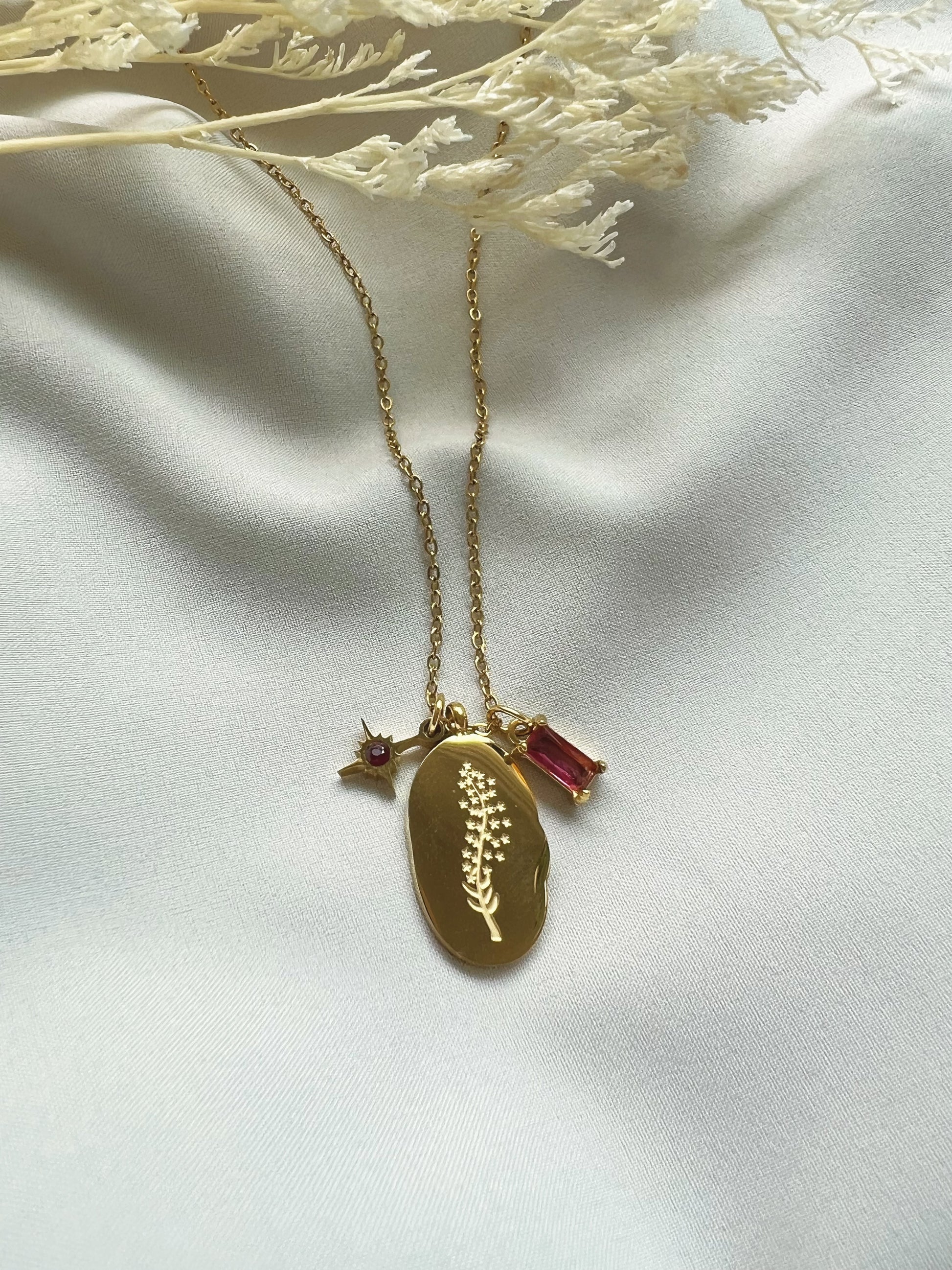 Flor y piedra de nacimiento de julio 7 - Richesse accesorios