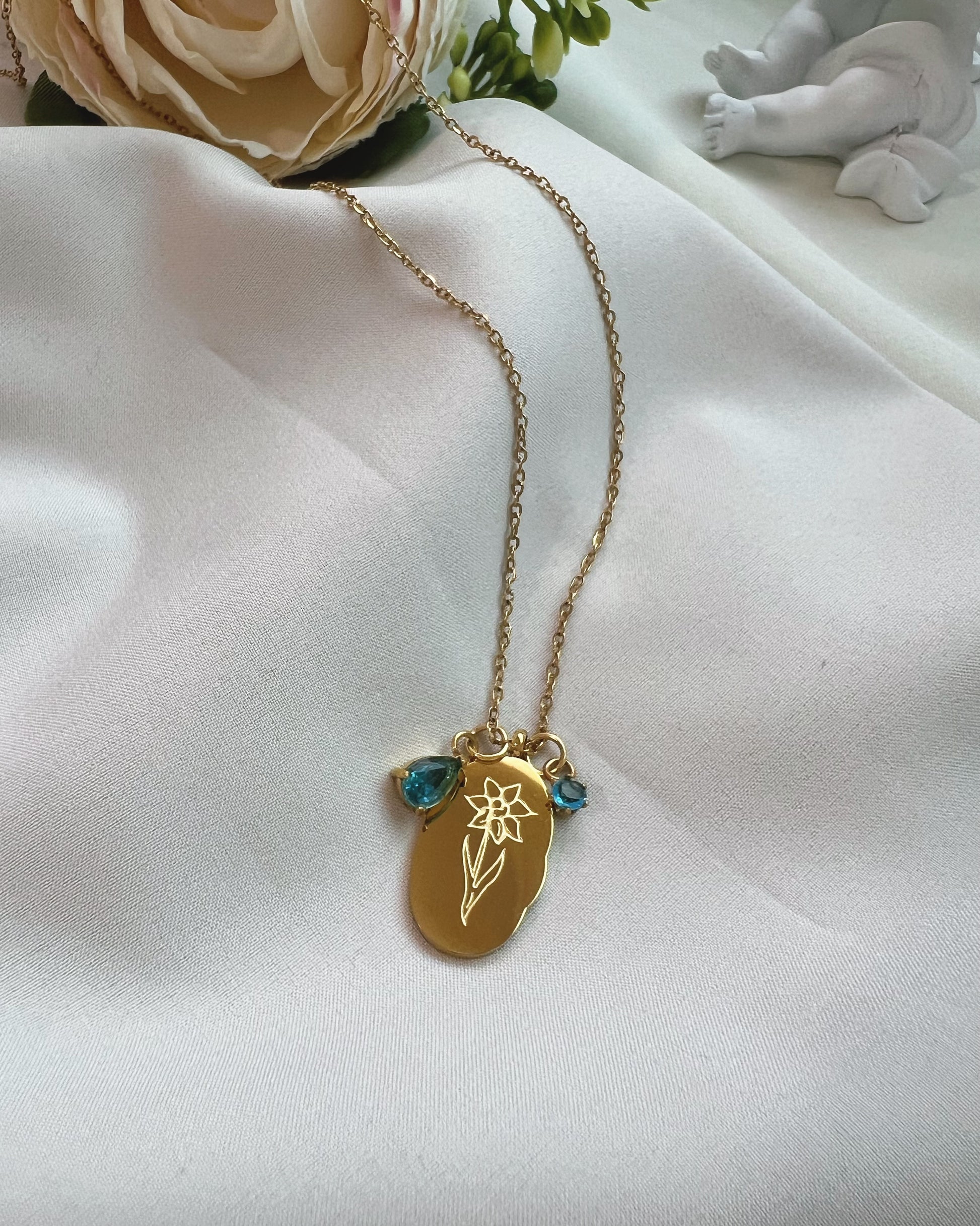 Flor y piedra de nacimiento de marzo 3 - Richesse accesorios