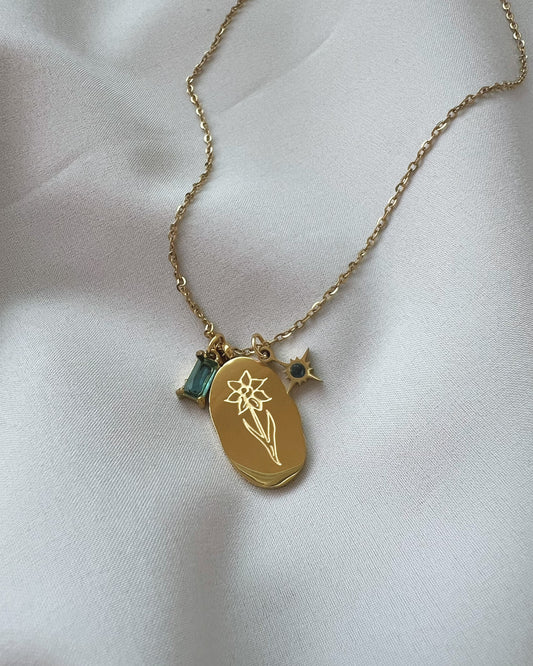 Flor y piedra de nacimiento de marzo 3 - Richesse accesorios