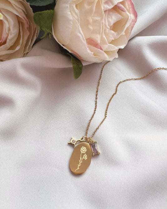 Flor y piedra de nacimiento de octubre 10 - Richesse accesorios