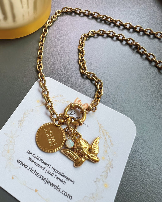 Poder de Ángel – Collar Ópalo + Believe - Richesse accesorios