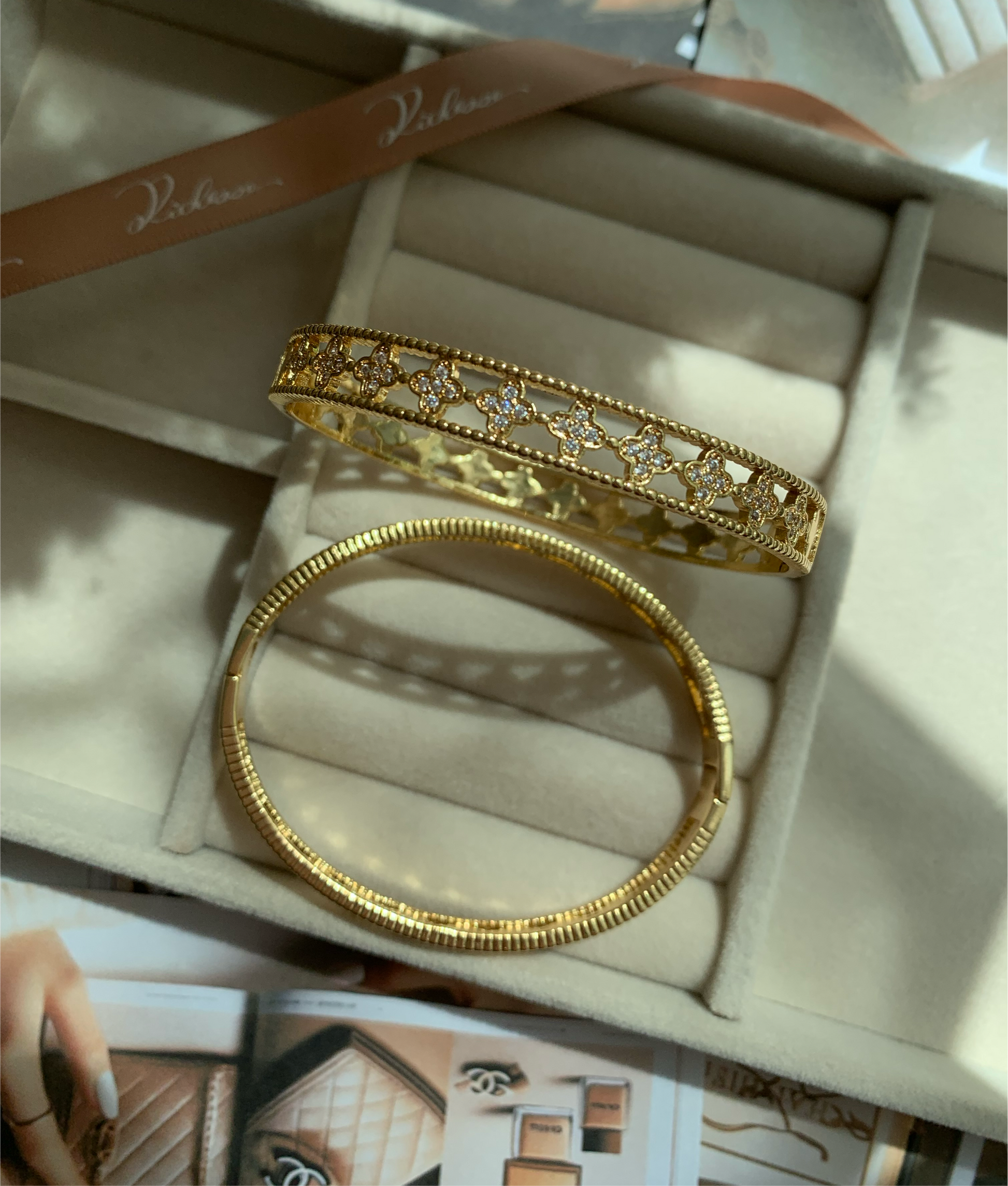 Pulsera Aphrodite Clásica con Trébol de Cuatro Hojas y Circonia - Richesse Jewels