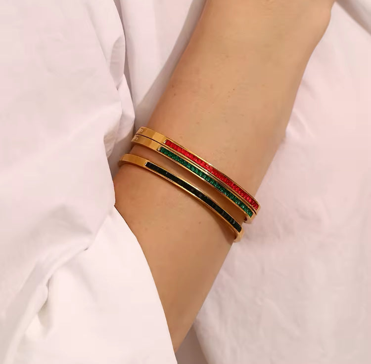 Pulsera Rafael Poder Verde con Diamantes Pequeños - Richesse Jewels