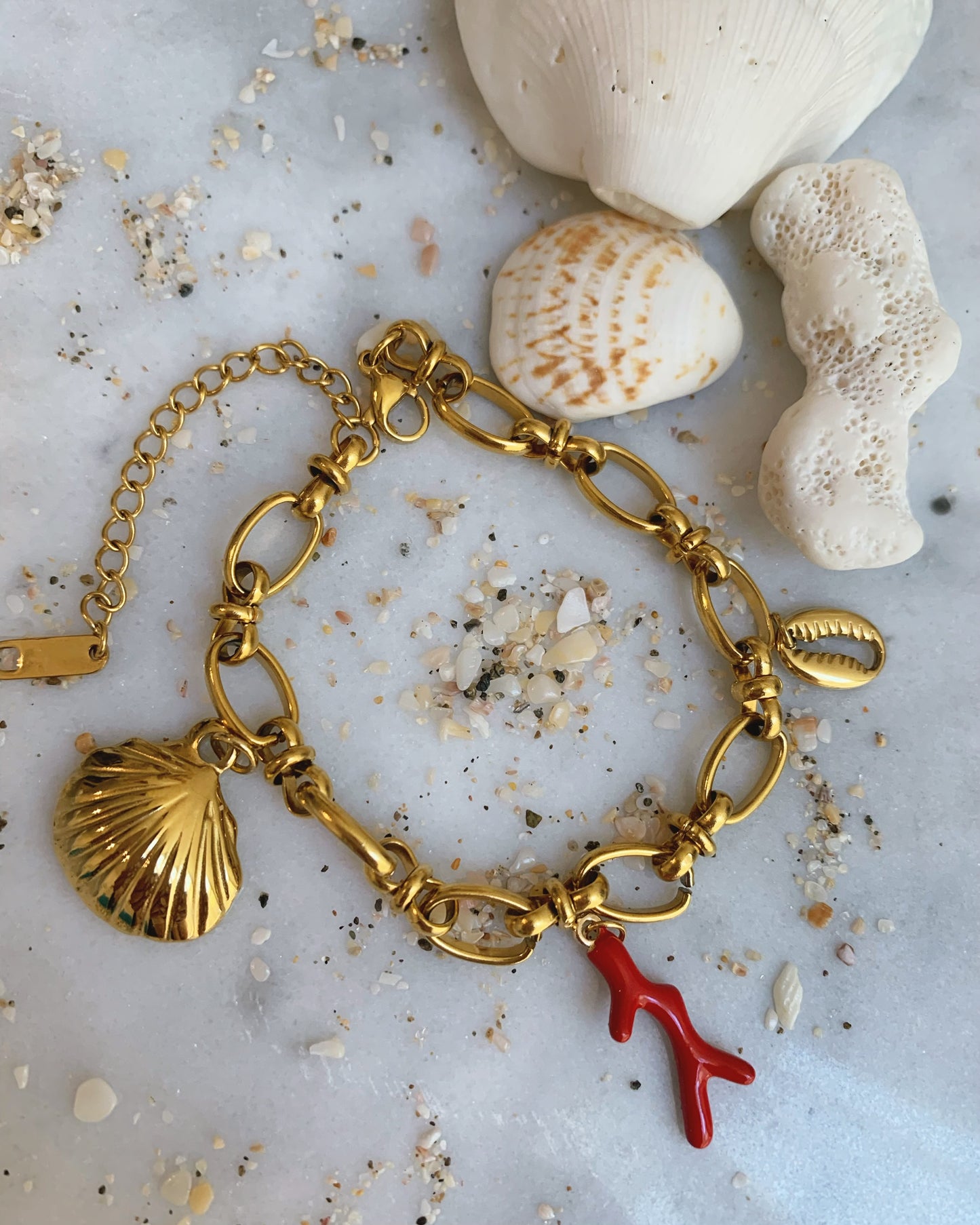 Pulsera de coral rojo marino - Richesse Jewels